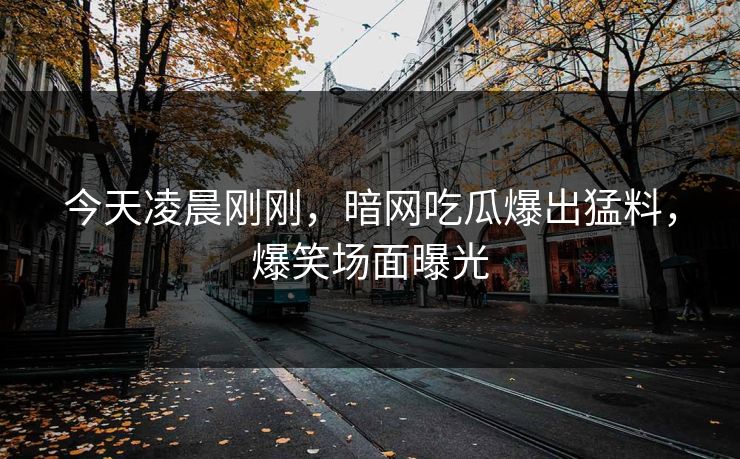 今天凌晨刚刚，暗网吃瓜爆出猛料，爆笑场面曝光