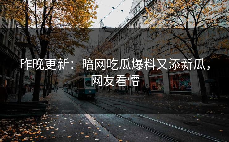 昨晚更新：暗网吃瓜爆料又添新瓜，网友看懵
