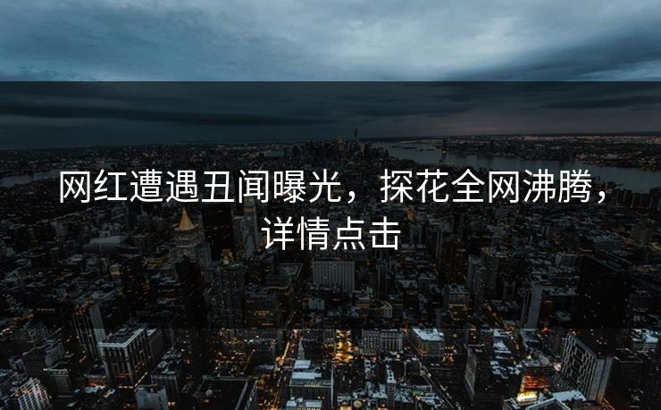 网红遭遇丑闻曝光，探花全网沸腾，详情点击