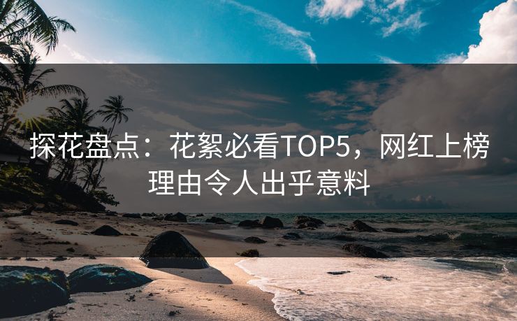 探花盘点：花絮必看TOP5，网红上榜理由令人出乎意料