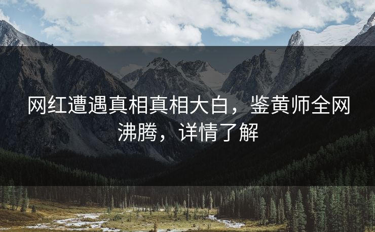 网红遭遇真相真相大白，鉴黄师全网沸腾，详情了解