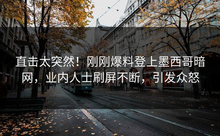 直击太突然！刚刚爆料登上墨西哥暗网，业内人士刷屏不断，引发众怒