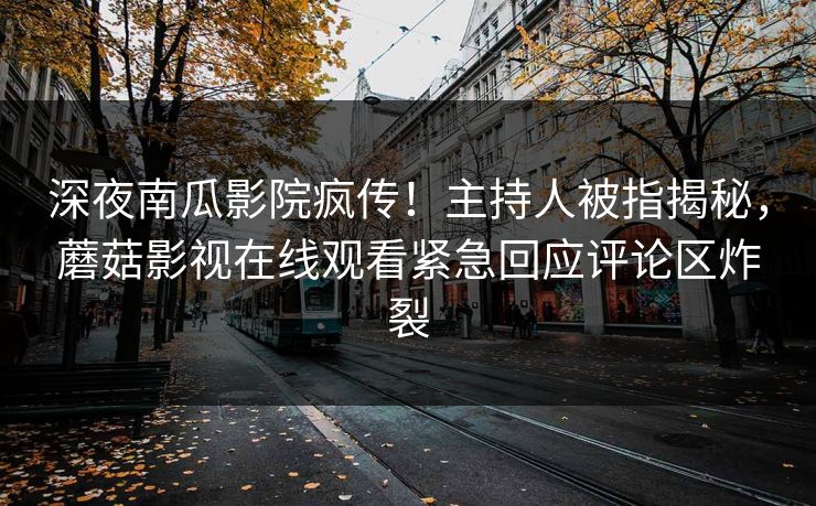深夜南瓜影院疯传！主持人被指揭秘，蘑菇影视在线观看紧急回应评论区炸裂